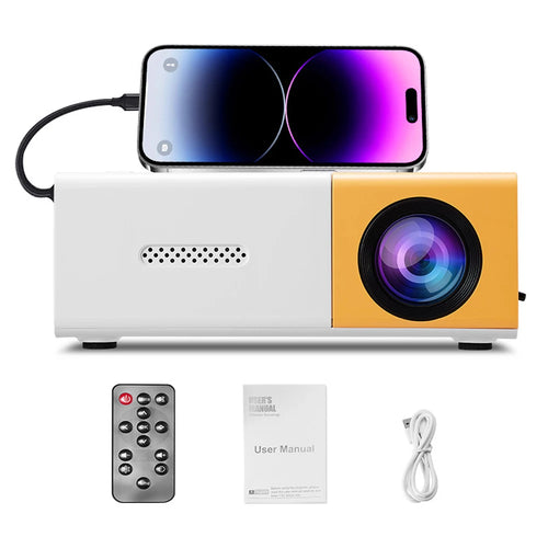Smart Mini Portable Projector, 180° Adjustable Angle, Compatible, USB, Smartphone 
